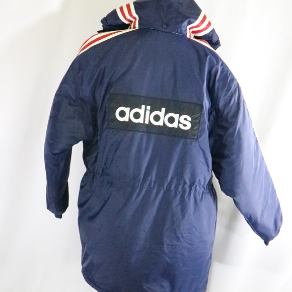 adidas Other - VTG 1990s ADIDAS Classic Blue Striped Puffer Jacket New Sz Large